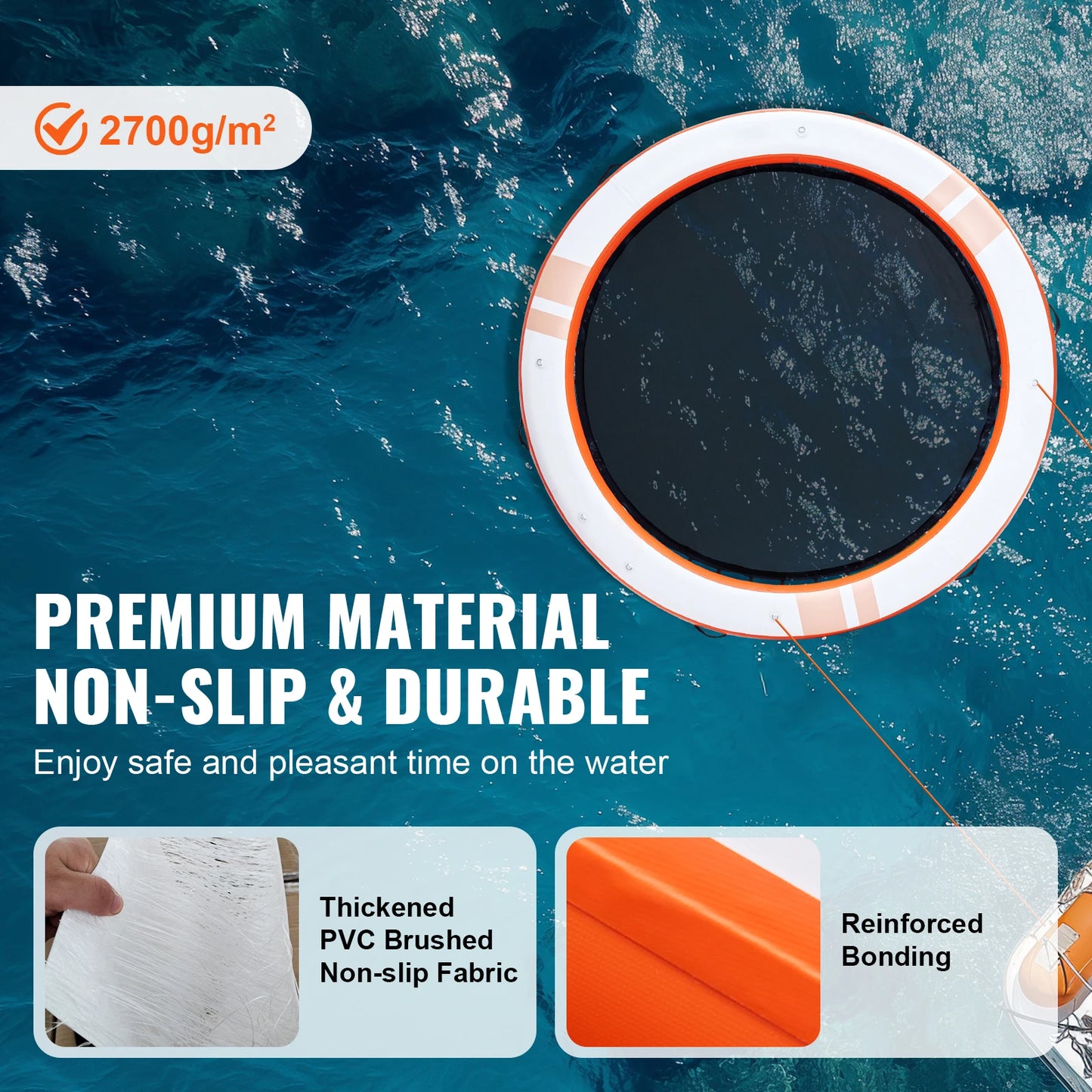 SucceBuy Inflatable Floating Dock With Non Slip Surface And Ladder