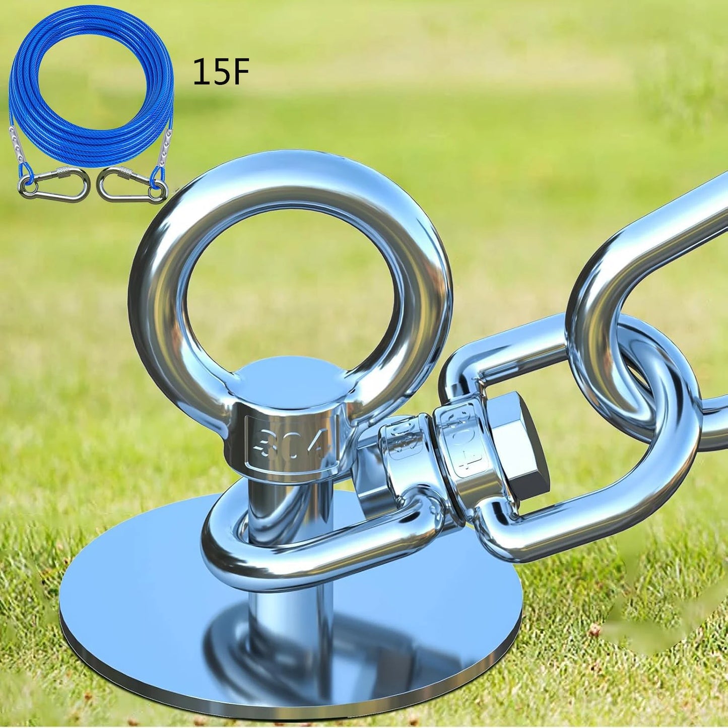 Dog Tie Out Cable And Stake With 360 Degree Swivel