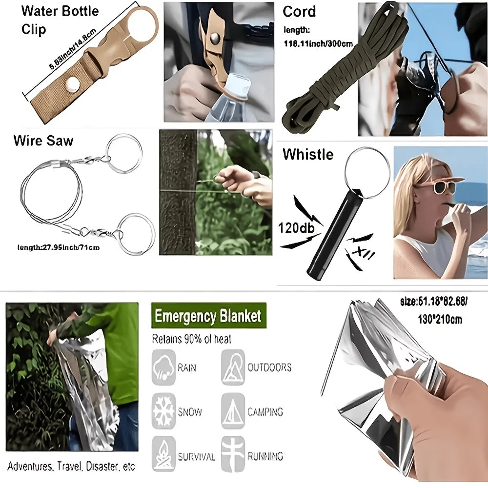 Multi Functional Tool Backpack Survival Kit With MOLLE Pouches