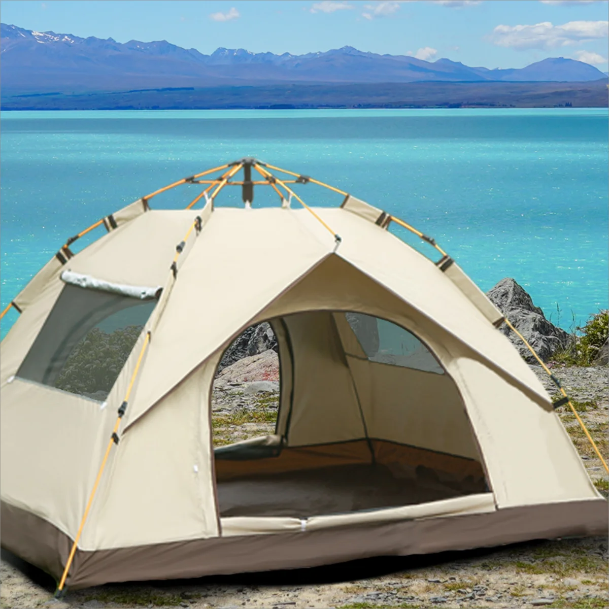 Pakicetus Outdoor Camping Tent Shelter With Double Doors And Windows
