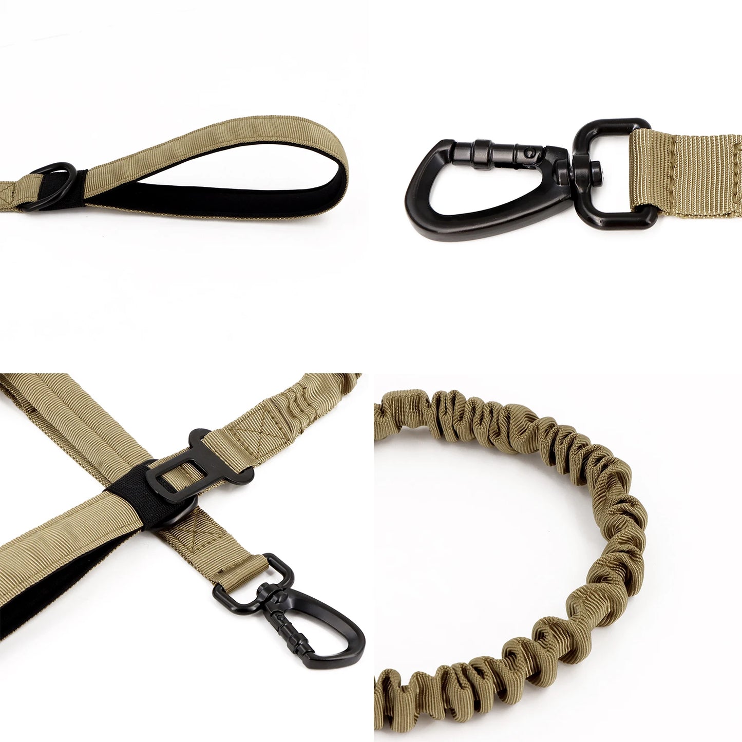 PETRAVELCN Military Dog Leash Adjustable Quick Release With Handles