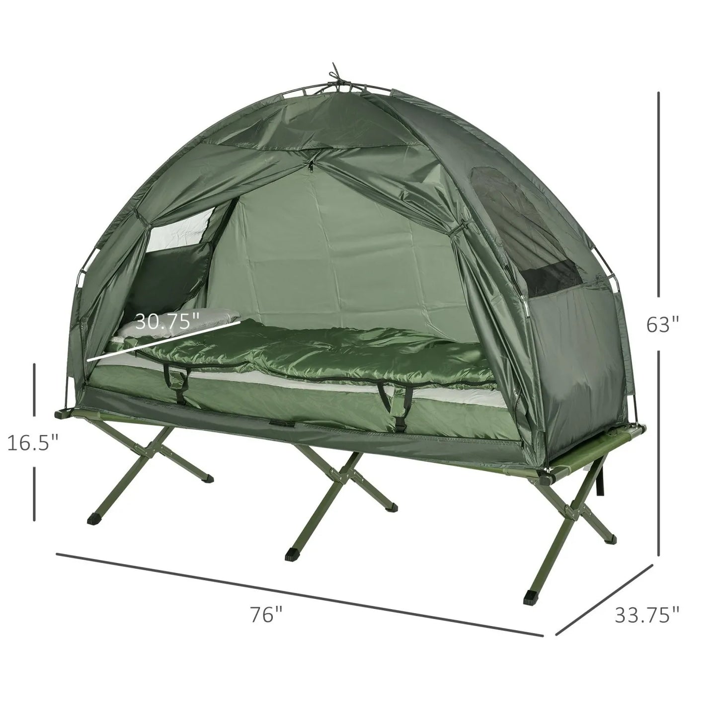 Oeny Folding Camping Cot For Adults All-In-One Elevated Tent