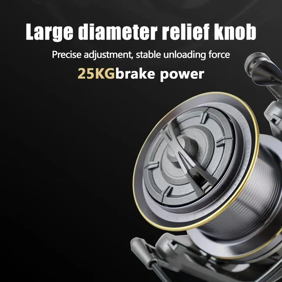 Stainless Steel Bearing Spinning Fishing Reel 8000 9000 10000 12000 14000 Drag