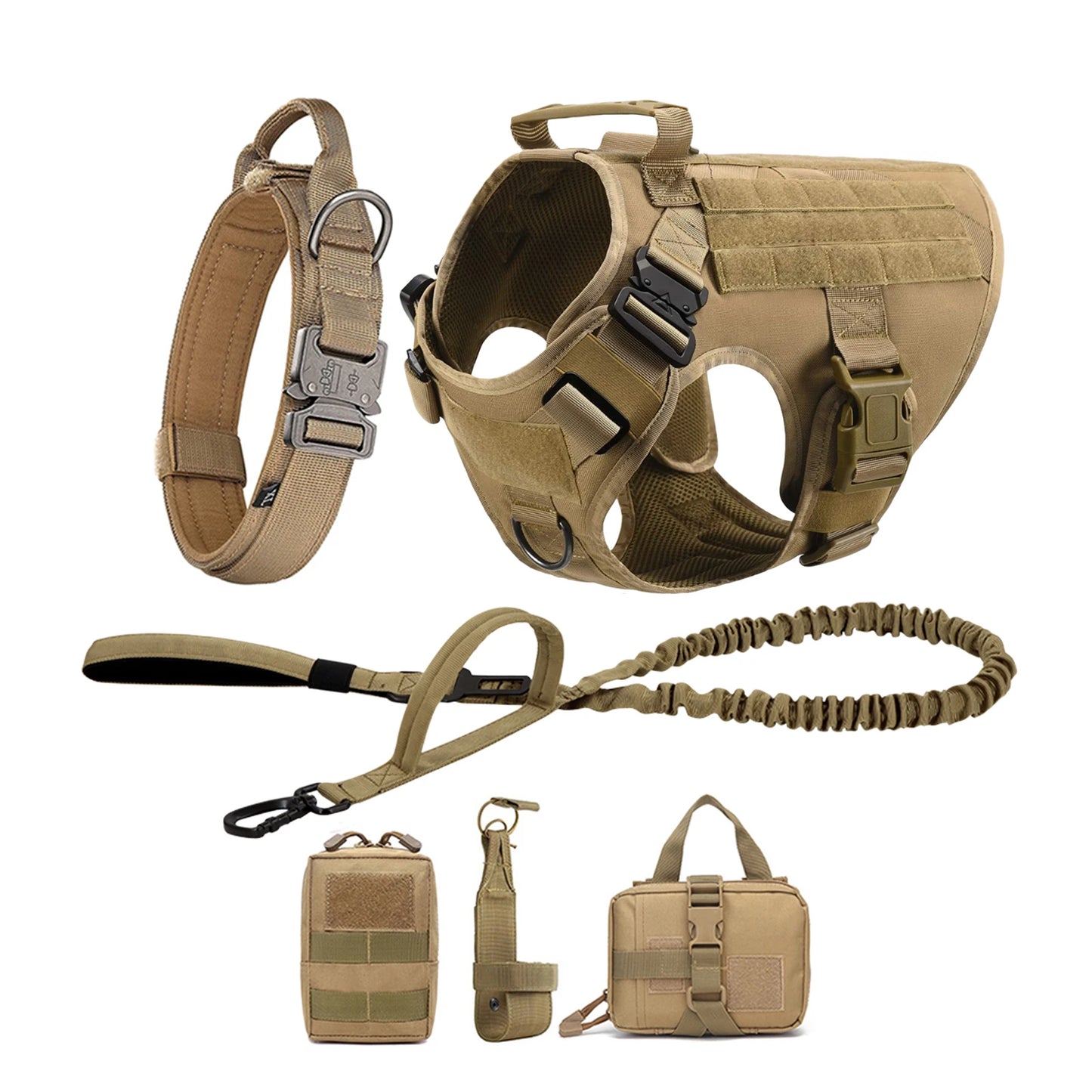 PETRAVELCN Tactical Dog Harness With MOLLE Pouches