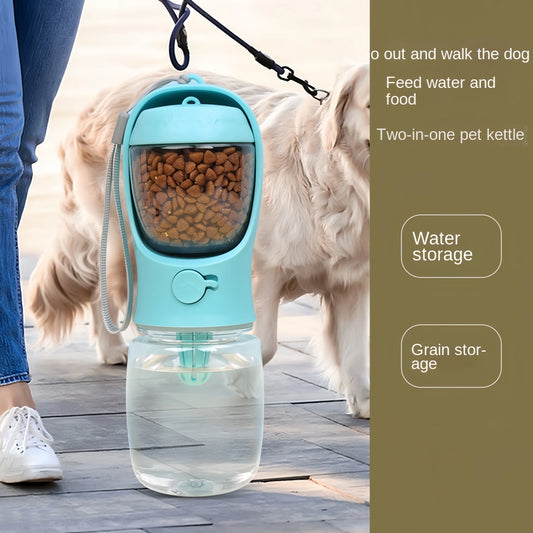 Portable Pet Water Bottle With Storage For Outdoor Travel