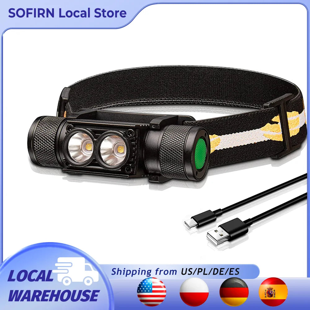 USB Rechargeable H25L Headlamp 1000LM With 18650 Battery TN3535 5000K
