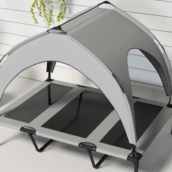 Elevated Dog Bed With Cooling Pad And Canopy For Large Dogs Indoor Outdoor