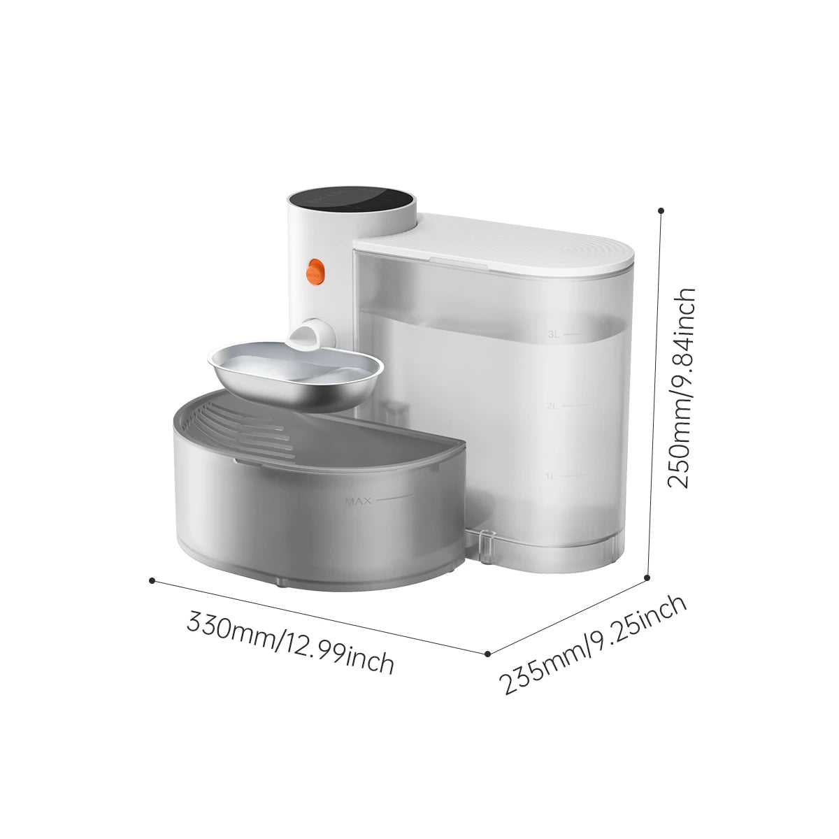 Booteely Stainless Steel Pet Water Dispenser With Purification For Cats