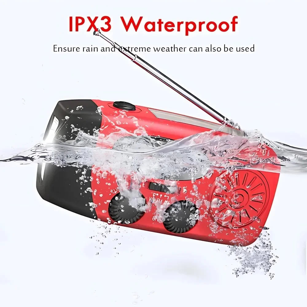 Solar Hand Crank Radio Emergency Weather Alert With Power Bank