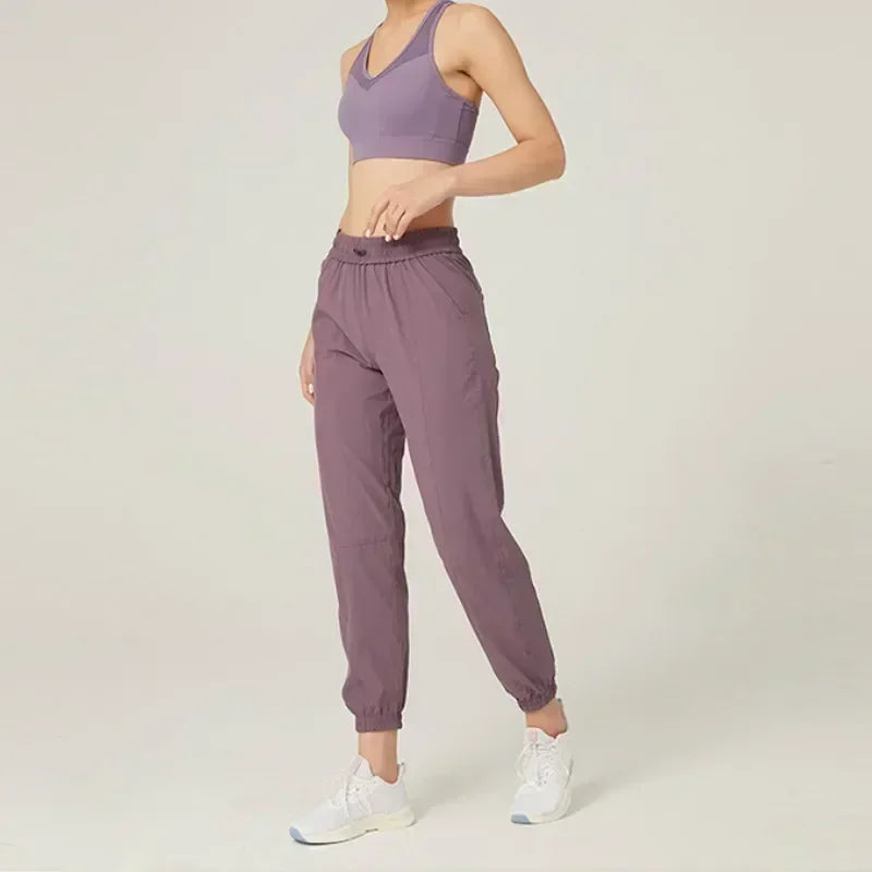 Macroupta Women Quick Dry Drawstring Joggers Athletic Fitness Pockets
