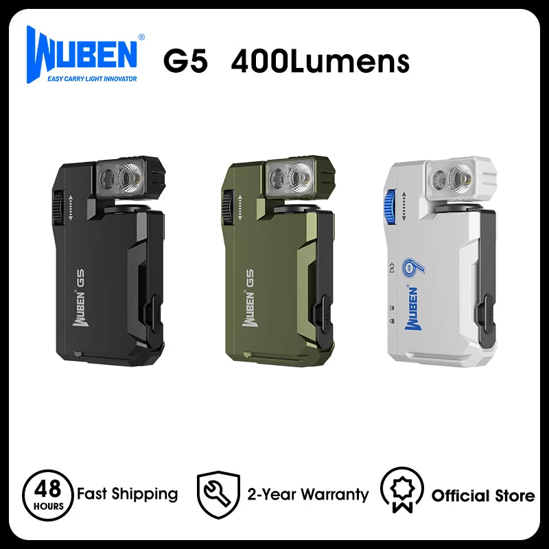 WUBEN G5 Rechargeable EDC Flashlight With Dual Light Sources RGB