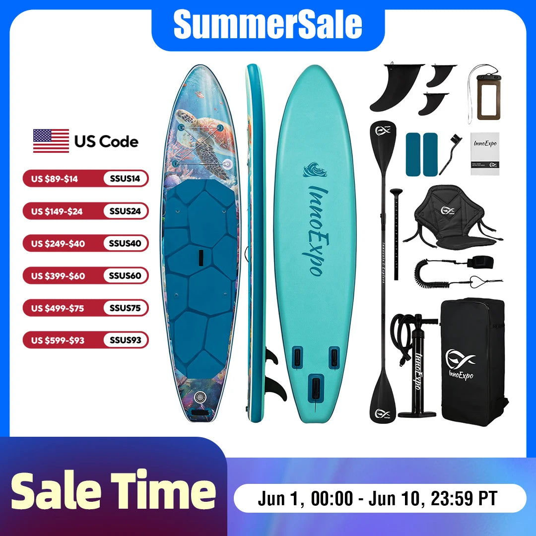 InnoExpo Inflatable Stand Up Paddle Board With Accessory Kit