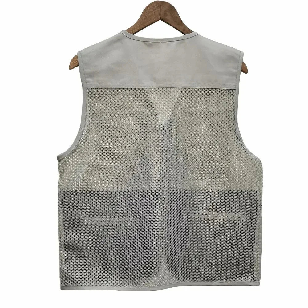 Outdoor Mesh Vest With Multiple Pockets For Photography And Fishing