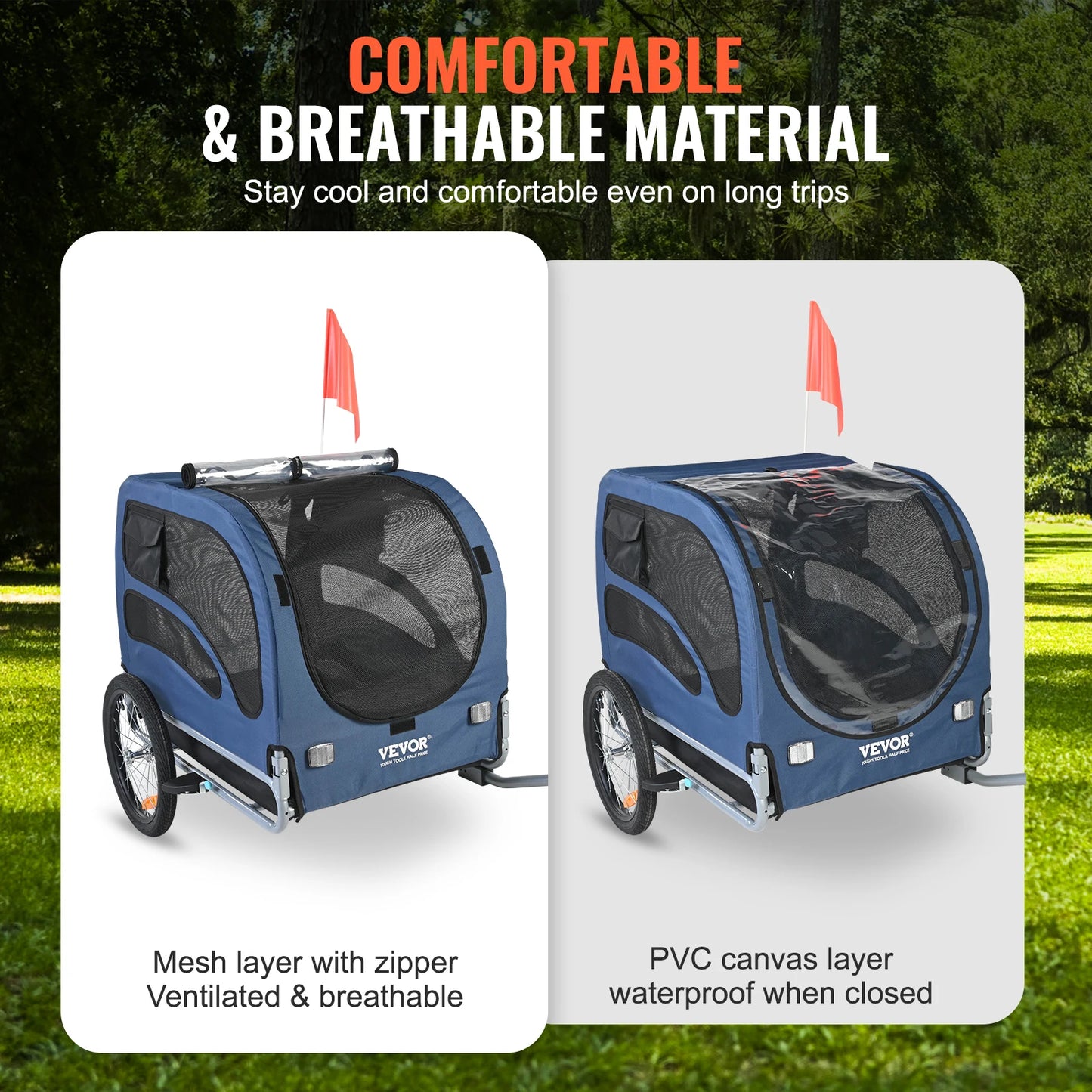 Dog Bike Trailer Carrier With Coupler And Reflectors 100lbs