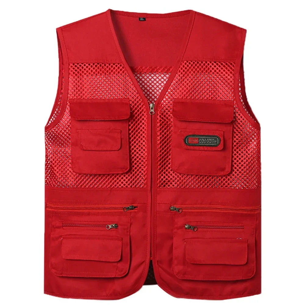 Outdoor Mesh Vest With Multiple Pockets For Photography And Fishing