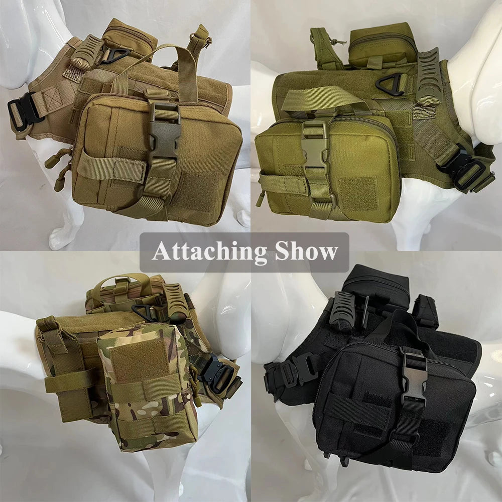 PETRAVELC Dog Tactical Molle Pouches Set For Harness