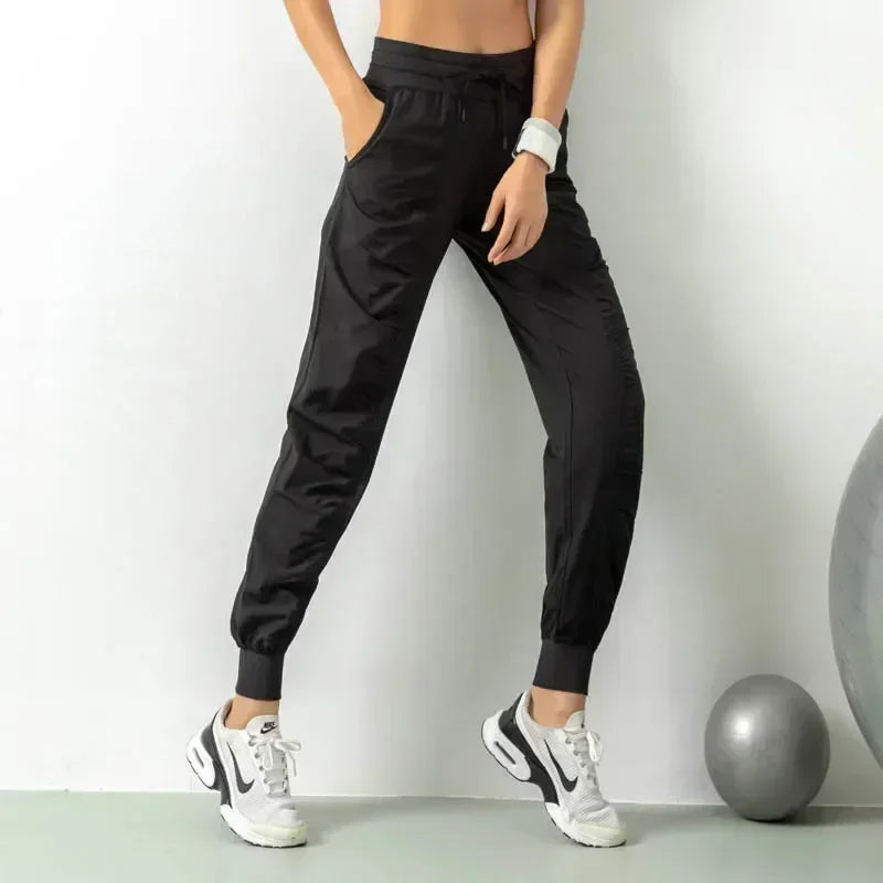 Macroupta Women Quick Dry Drawstring Joggers Athletic Fitness Pockets