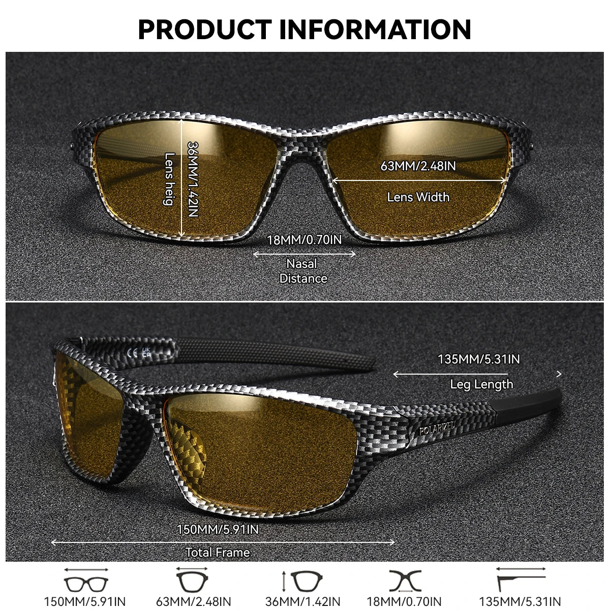 BARCUR Lightweight Riding Style Sunglasses With UV Protection For Outdoors