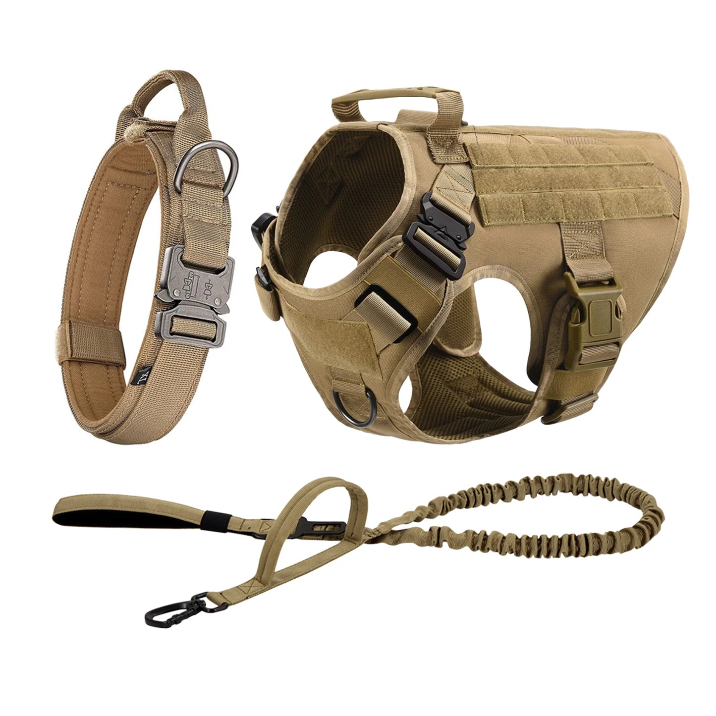 PETRAVELCN Tactical Dog Harness With MOLLE Pouches