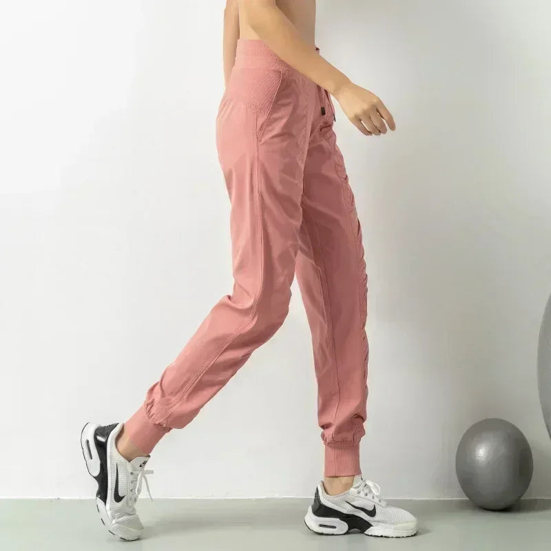 Macroupta Women Quick Dry Drawstring Joggers Athletic Fitness Pockets