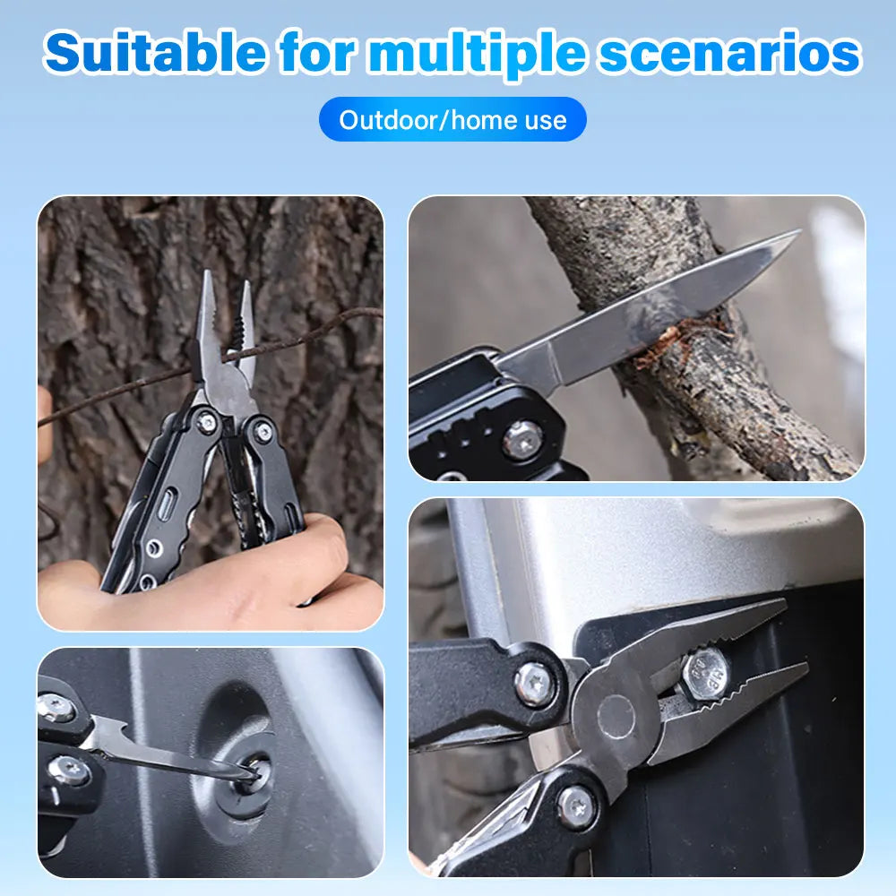 Folding Multi-Tool Pocket Knife Pliers For Outdoor Survival And Repair