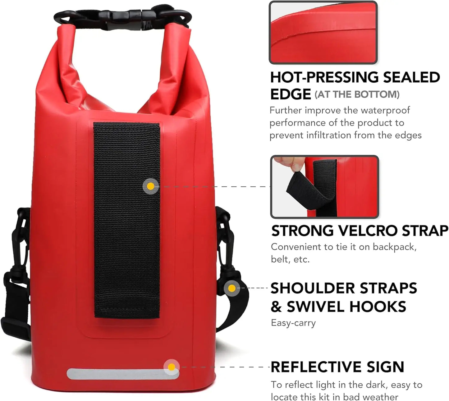 Waterproof 250-Piece First Aid Kit With Reflective Dry Bag