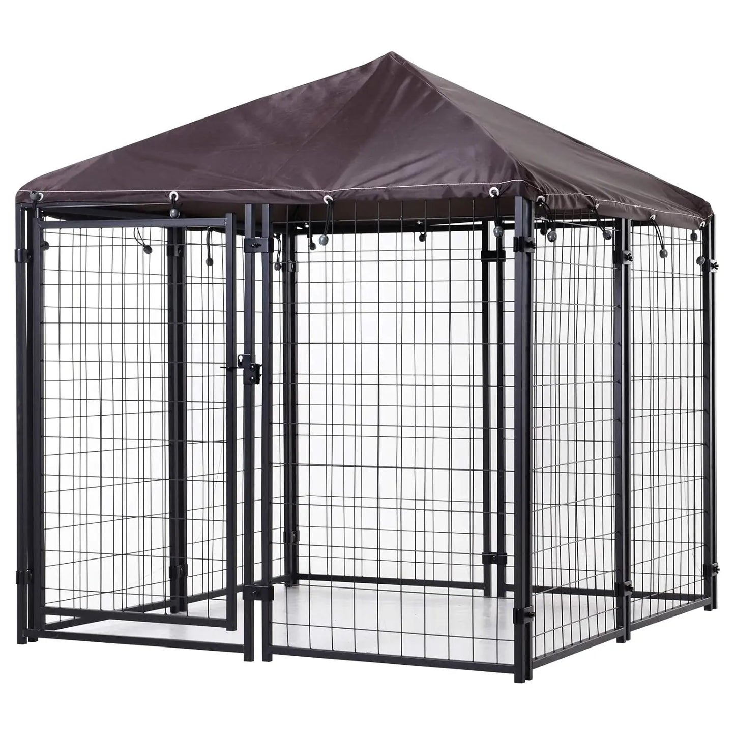 Welded Wire Outdoor Dog Kennel With Waterproof UV Cover