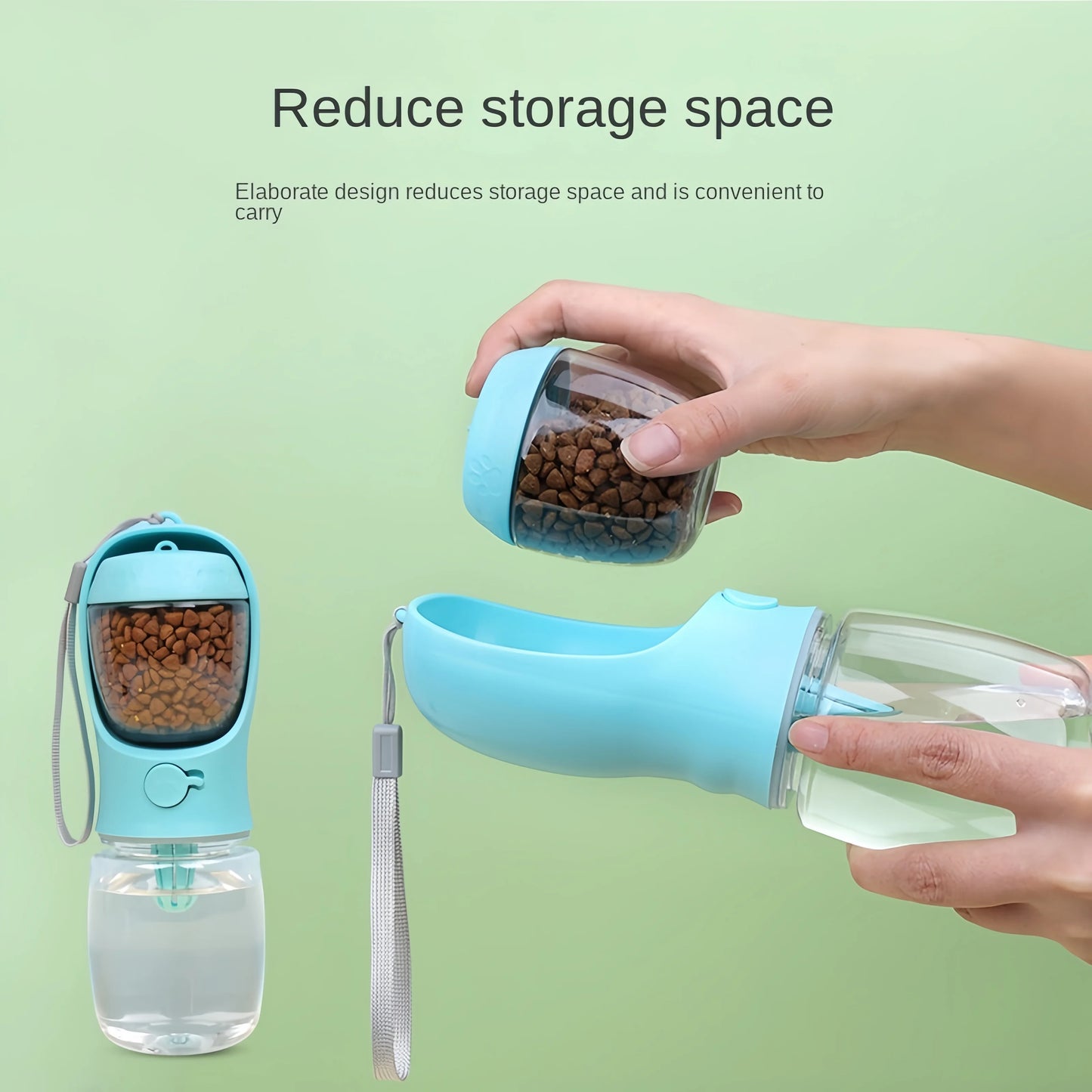 Portable Pet Water Bottle With Storage For Outdoor Travel