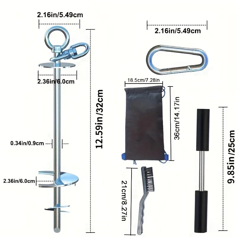 Dog Tie Out Cable And Stake With 360 Degree Swivel