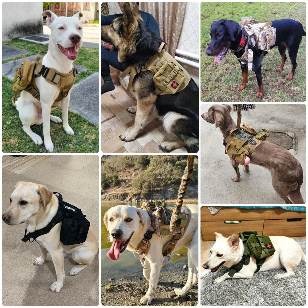 PETRAVELC Dog Tactical Molle Pouches Set For Harness
