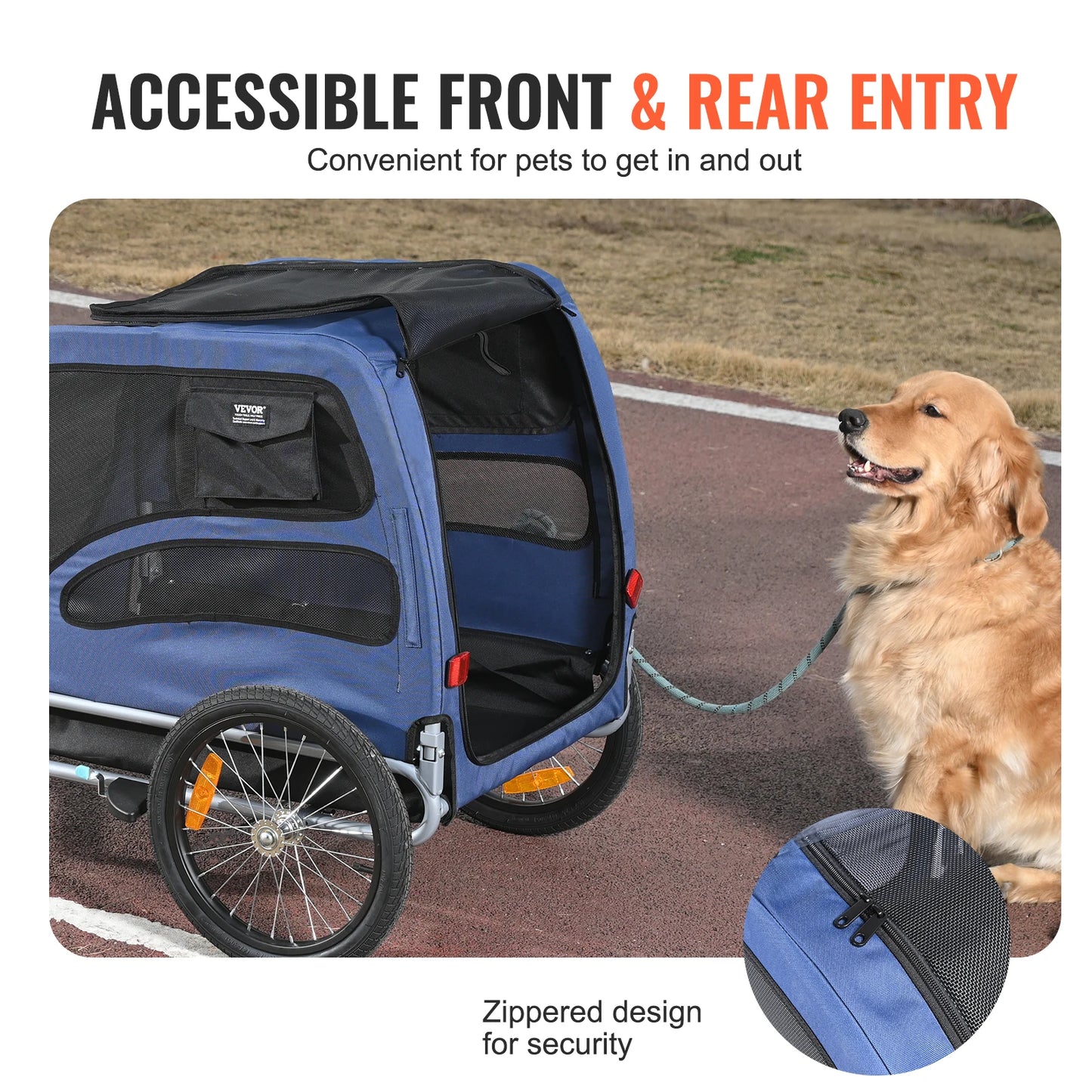 Dog Bike Trailer Carrier With Coupler And Reflectors 100lbs