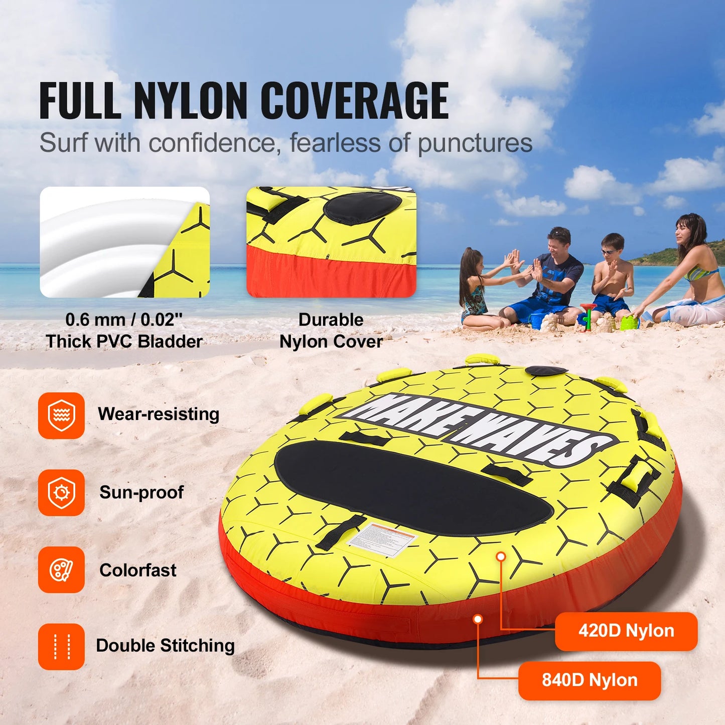 SucceBuy Towable Tube For Boating One To Three People