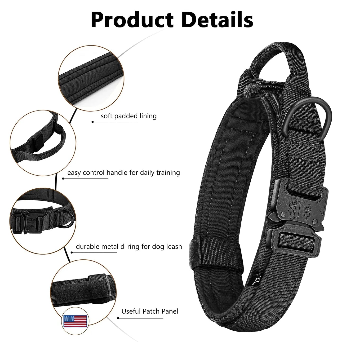 PETRAVELCN Tactical Dog Harness With MOLLE Pouches