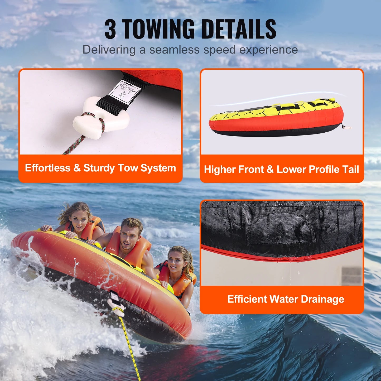 SucceBuy Towable Tube For Boating One To Three People