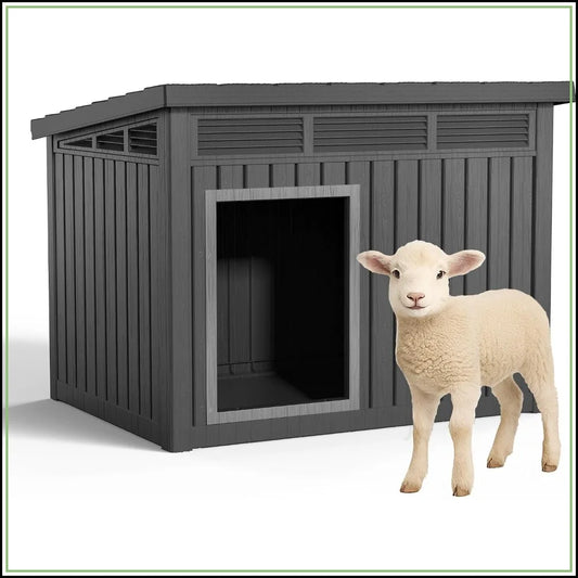 All Weather Resin Dog House For Outdoor Use Backyard Farm