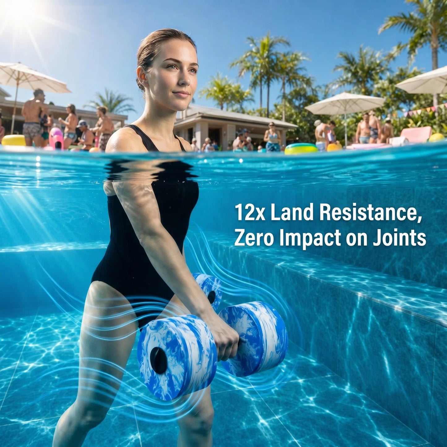 3-In-1 Aquatic Exercise Dumbbells For Pool Exercise And Water Therapy