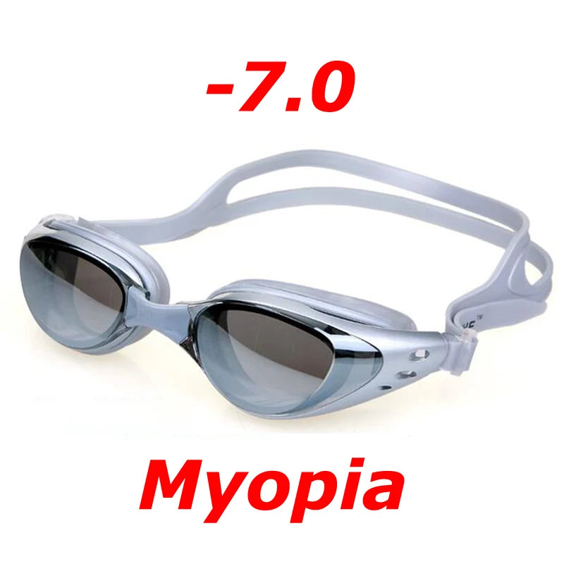Plating Myopia Swim Goggles Waterproof Anti Fog UV Shield Unisex