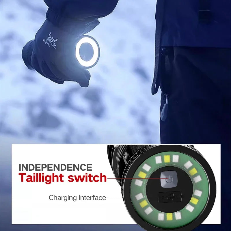Skywolfeye LED Camping Flashlight With 9 Light Sources Waterproof
