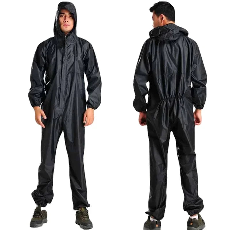 One-Piece Waterproof Hooded Raincoat for Men and Women