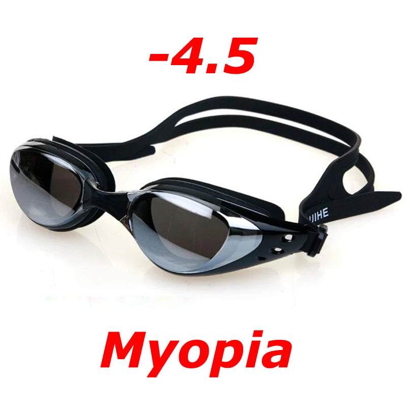 Plating Myopia Swim Goggles Waterproof Anti Fog UV Shield Unisex