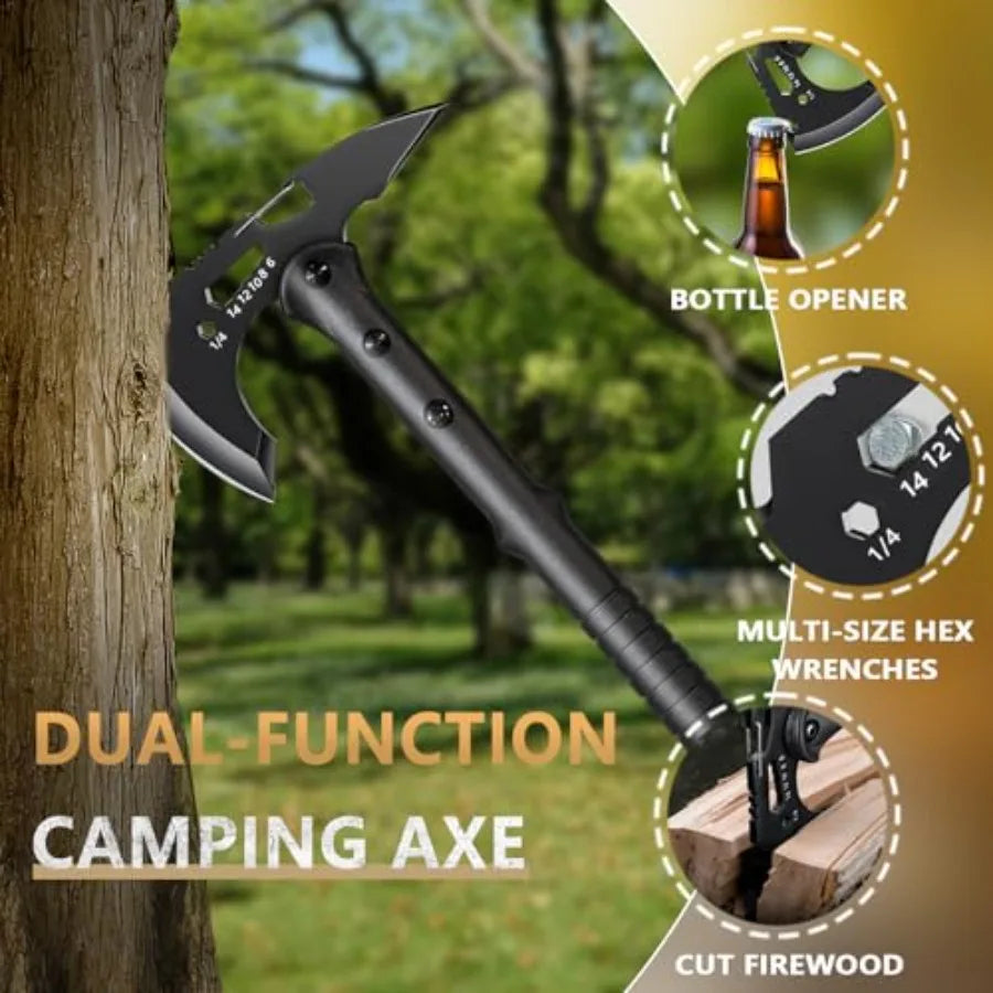 Multipurpose Camping Tomahawk Hatchet With Sheath Carbon Steel Blade