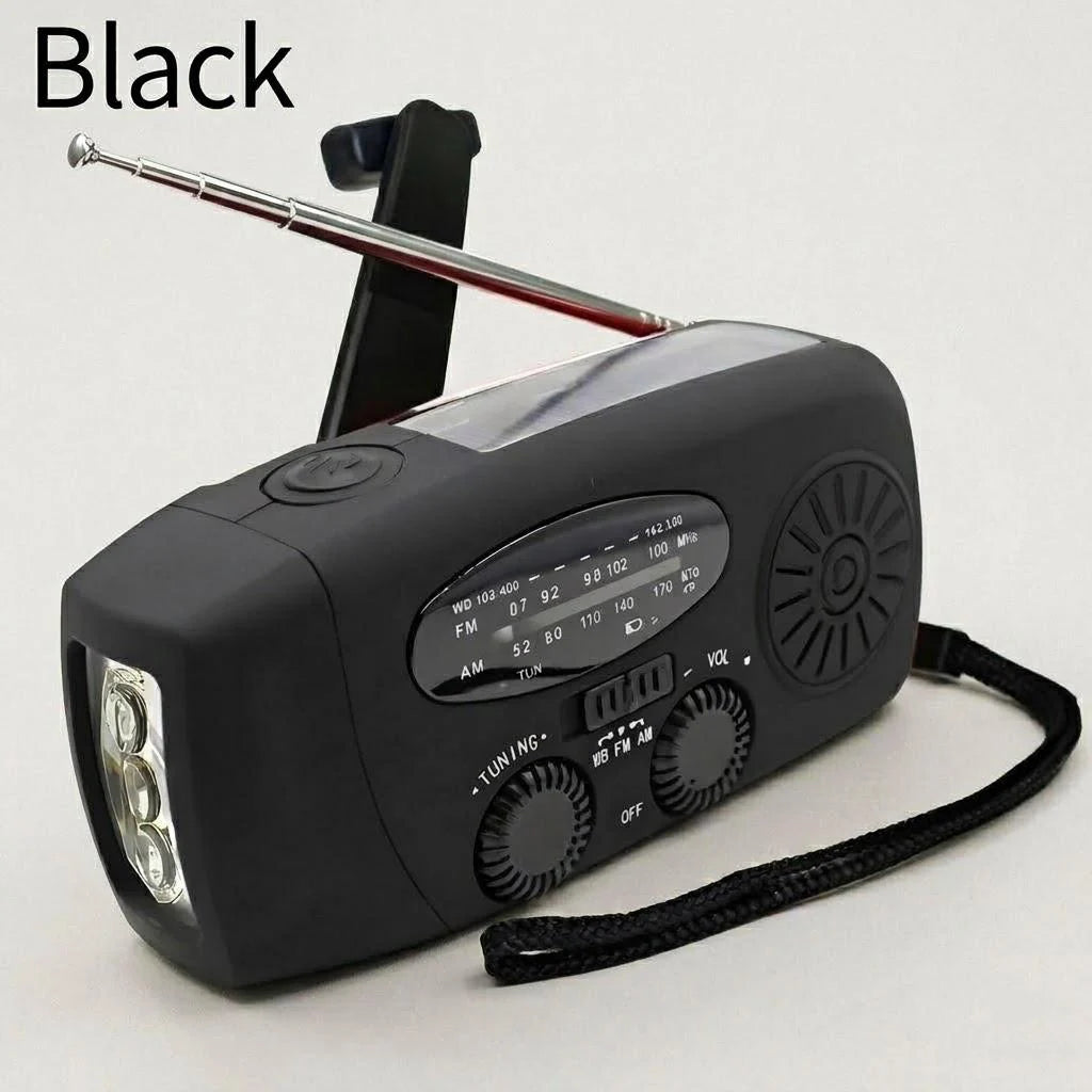 Solar Hand Crank Radio Emergency Weather Alert With Power Bank