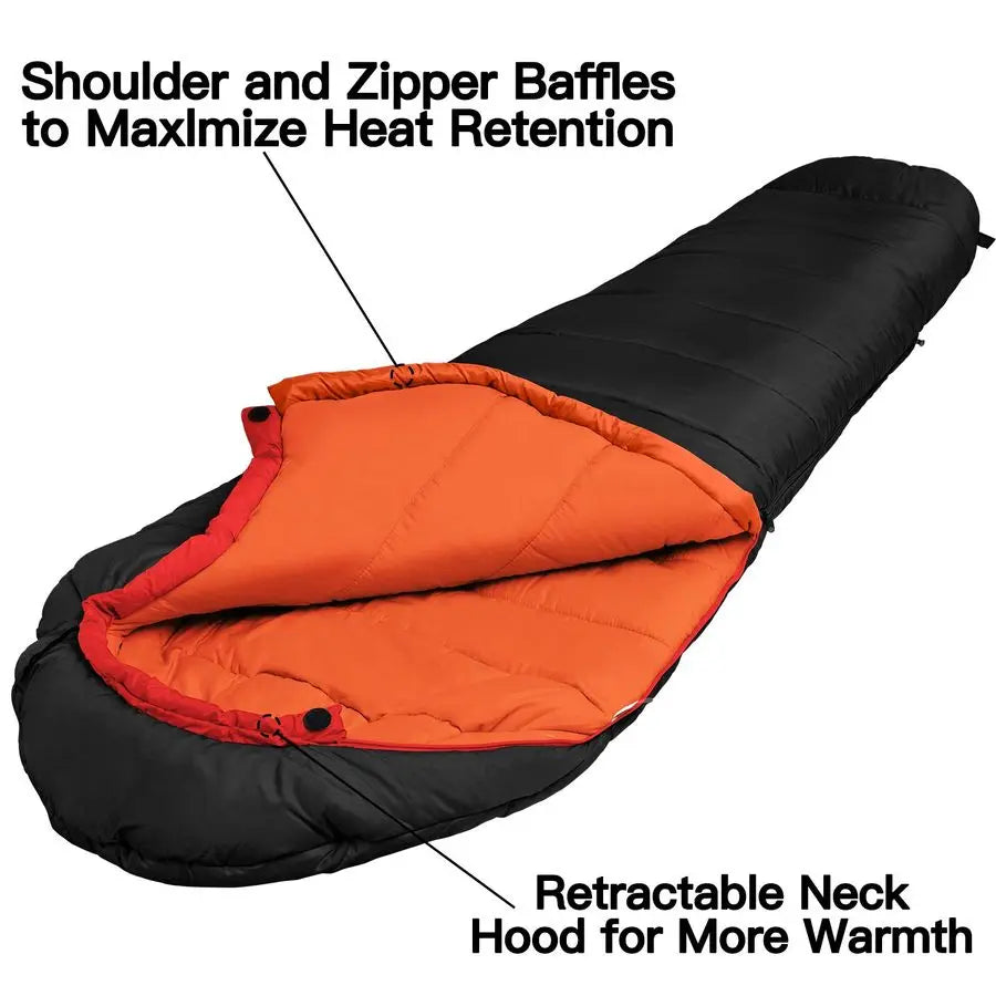 Mummy Sleeping Bag Extreme Cold Weather Warm Washable For Adults