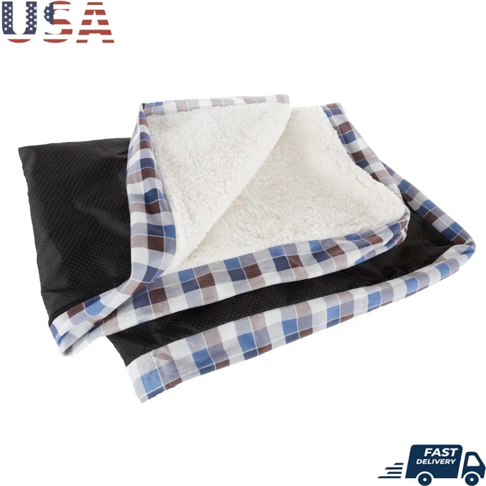 Dog Bed Replacement Cover Sherpa Top Non Slip Removable Washable