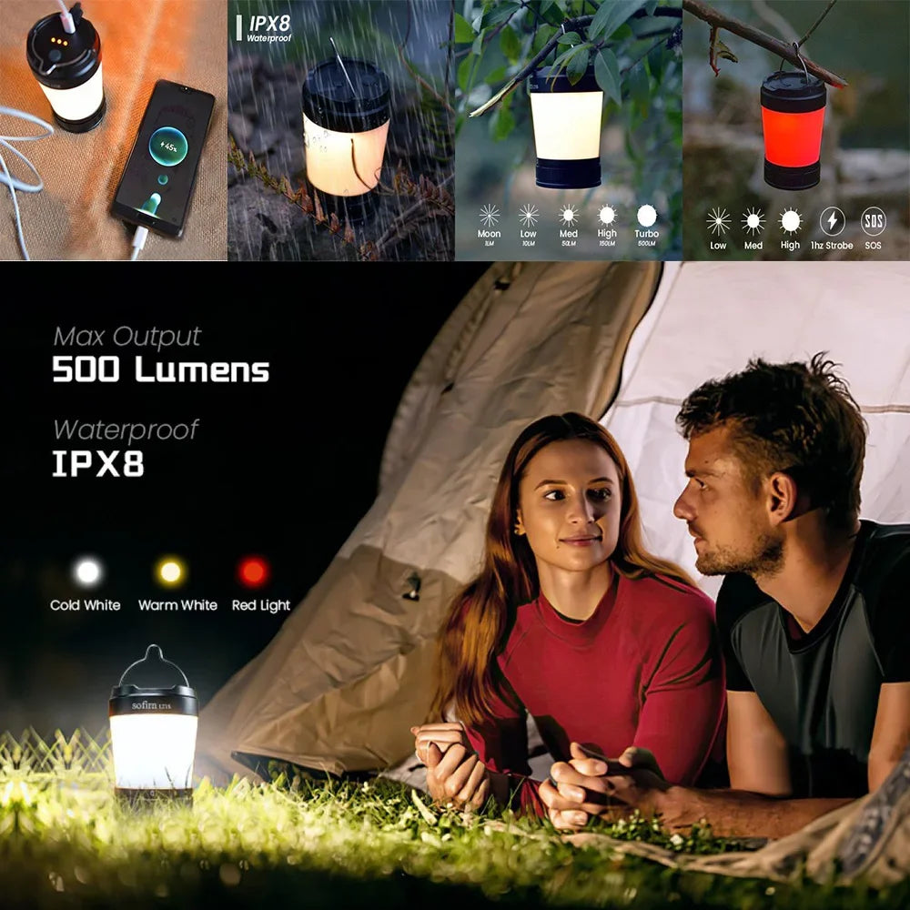 Sofirn LT1S Camping Light USB C Rechargeable Lantern With Reverse Charging