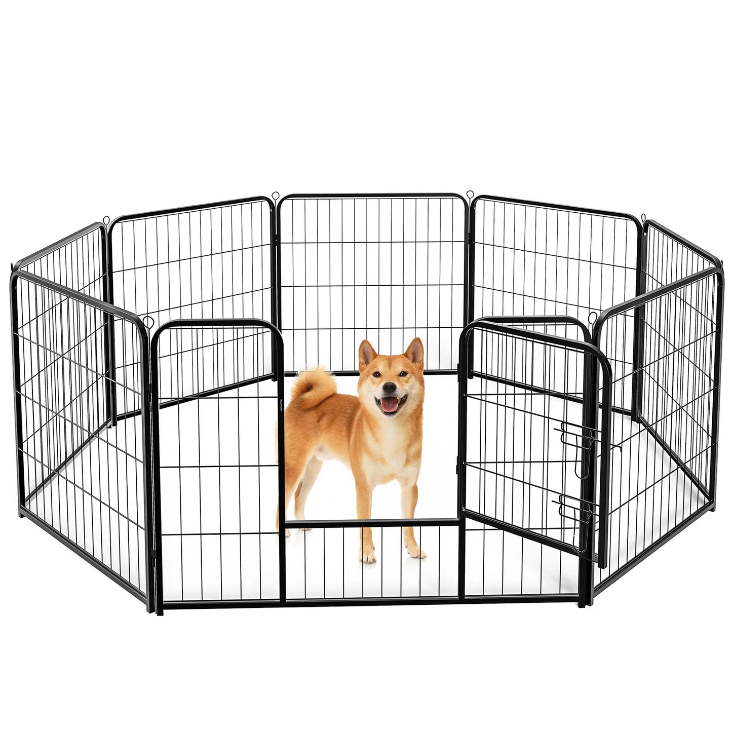 JHK Metal 8-Panel Dog Playpen Pet Fence for Outdoor Use