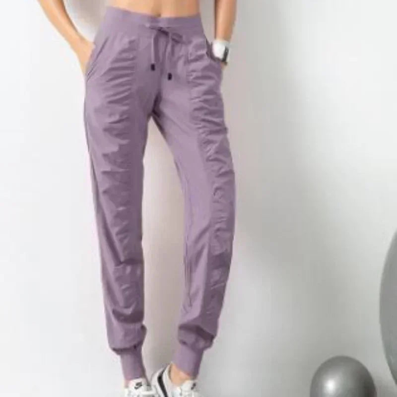 Macroupta Women Quick Dry Drawstring Joggers Athletic Fitness Pockets