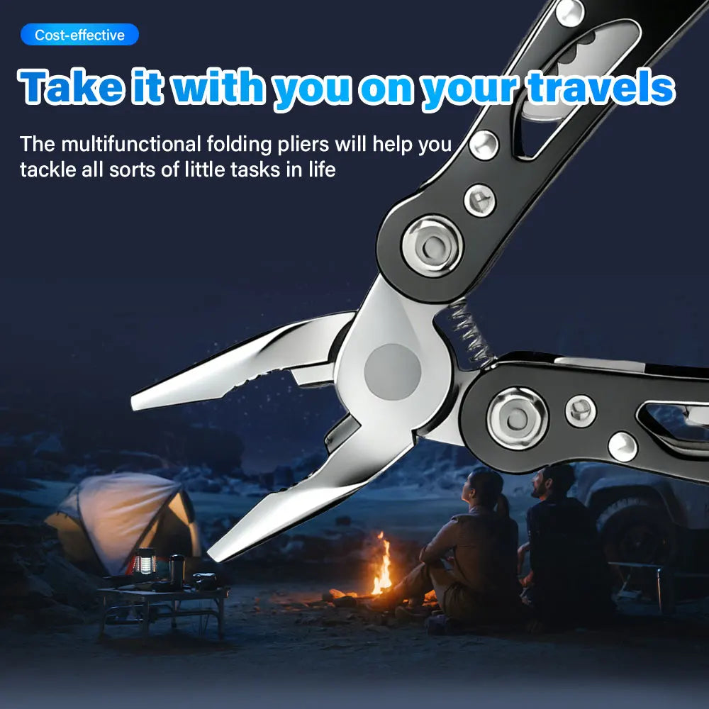 Folding Multi-Tool Pocket Knife Pliers For Outdoor Survival And Repair