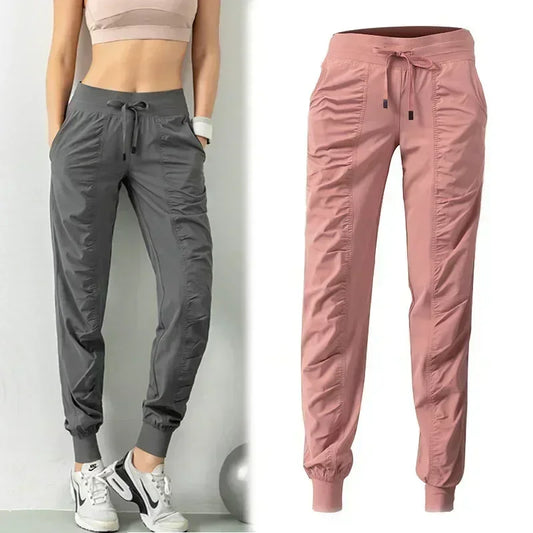 Macroupta Women Quick Dry Drawstring Joggers Athletic Fitness Pockets