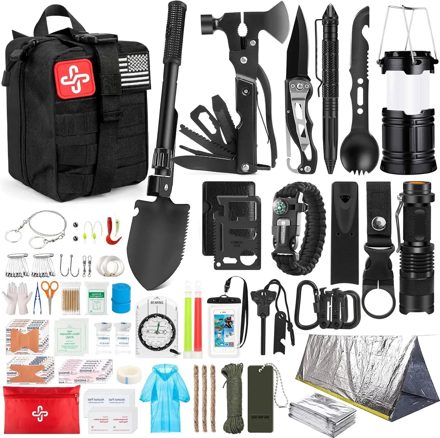 Survival Gear First Aid Kit With Molle Bag And Tent